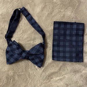 Blue Bow Tie w/Pocket Square